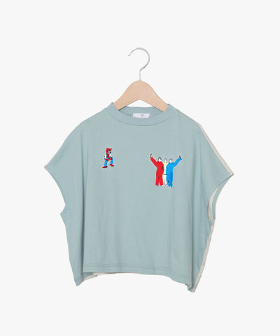 ☆予約☆KIDS KAA　bedsidedrama/ベッドサイドドラマ  HIPHOP Color Panel Relax Tee（MINT BEIGE)　KAA25SS-03A