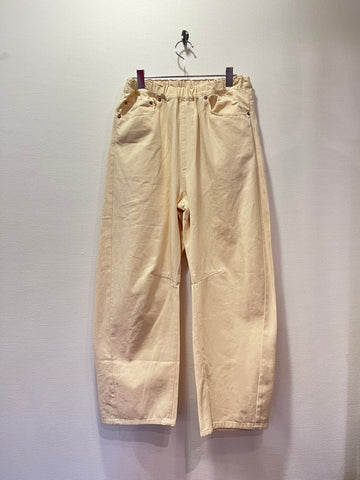 NEEDLE WORKS/ ニードルワークス  WORKS　立体denimクラッシュ加工パンツ (OFFWHITE) [2125004W]