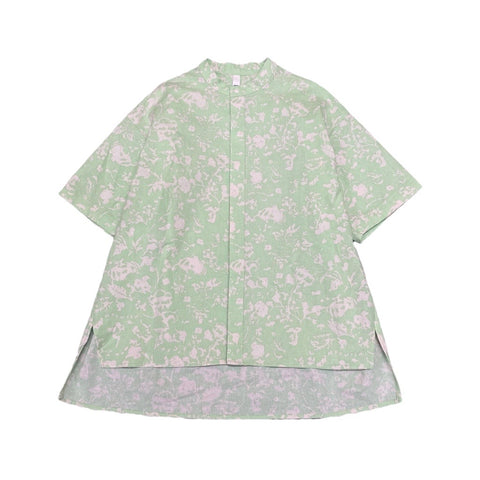 MOUNTEN./マウンテン leaf camo SS shirt (lime)MS19-1526a