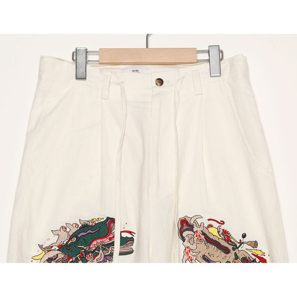 　STOF/ストフ　Linen UTAGE Embroi Pants　(WHITE) 　SF24SS-12　