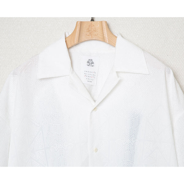 ✩25SS予約✩　25SS　STOF/ストフ　Stone Yard Floc Shirt（WHITE）SF25SS-08　3月入荷予定