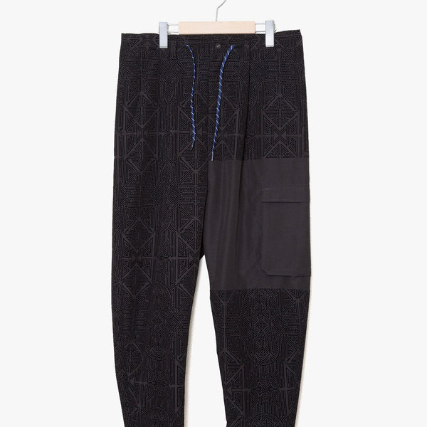 ✩25SS予約✩　STOF/ストフ　Stone Yard Floc Wide Pants（BLACK）SF25SS-10　2月入荷予定