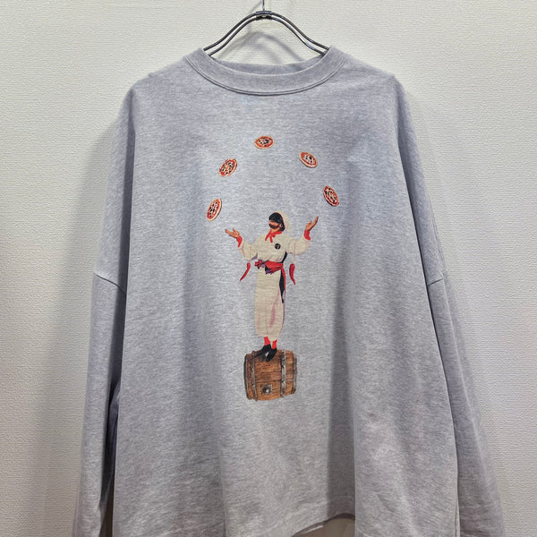 STOF/STOF PIZZA OF LIFE L/S T-SHIRT (OATMEAL) SF25AW-20B