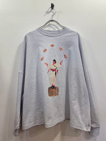 STOF/STOF PIZZA OF LIFE L/S T-SHIRT (OATMEAL) SF25AW-20B