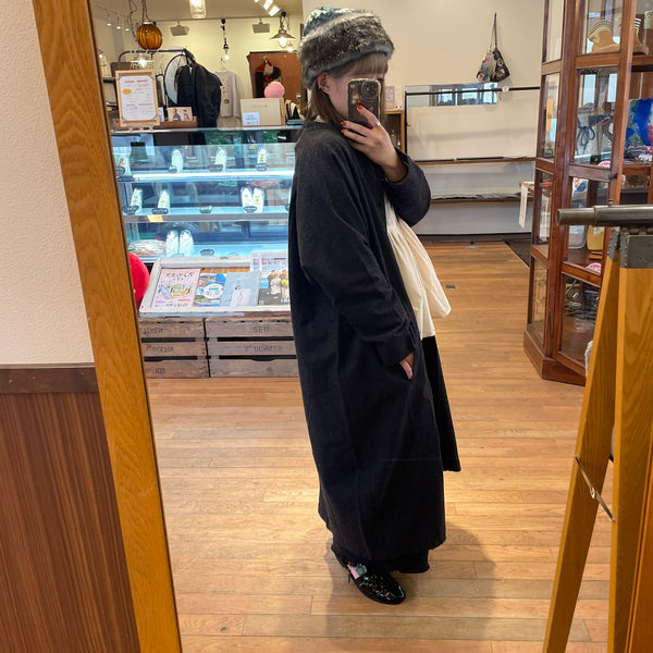 TANG cotton wool twill brushed long coat (black) 2225504