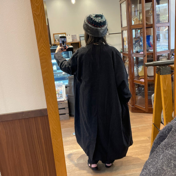 TANG cotton wool twill brushed long coat (black) 2225504