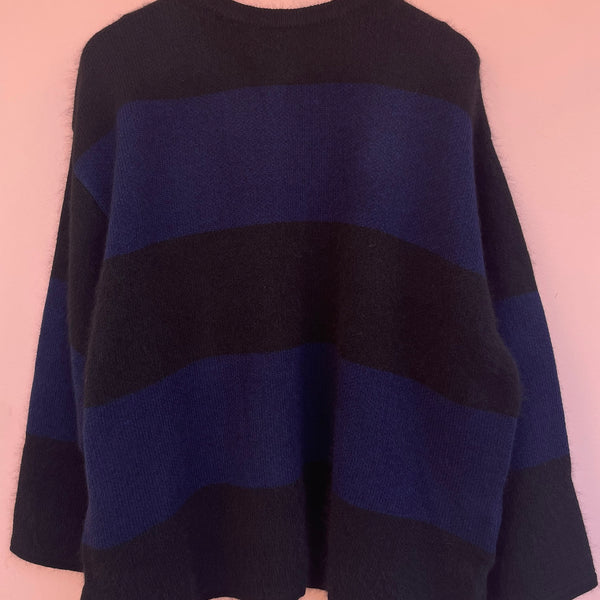 TANG/Tang FOX WOOL KNIT (D blue x black) 2320010