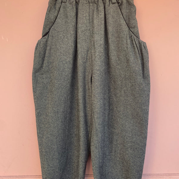 TANG cotton linen dyed twill brushed pants (black x kinari) 2325407