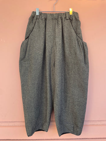 TANG cotton linen dyed twill brushed pants (black x kinari) 2325407