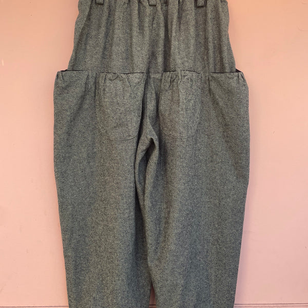 TANG cotton linen dyed twill brushed pants (black x kinari) 2325407