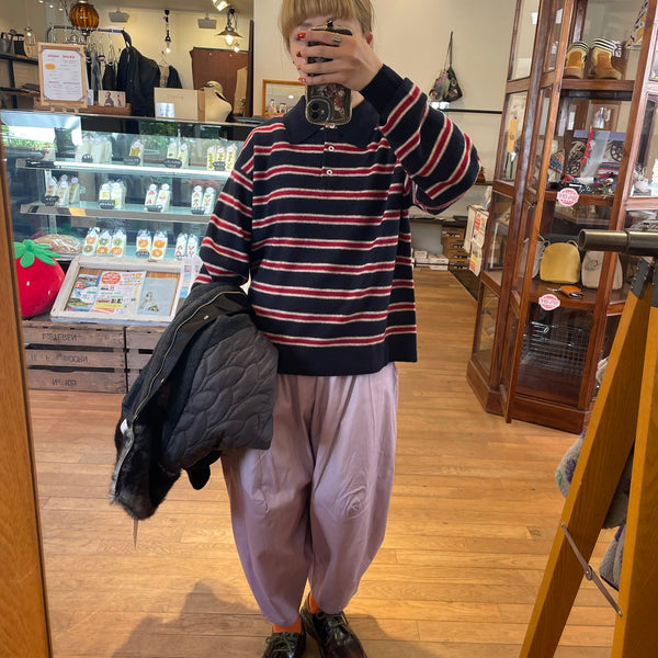 TANG/Tang RWS Pure Merino Wool Boiled Polo Shirt (Navy) 2320017