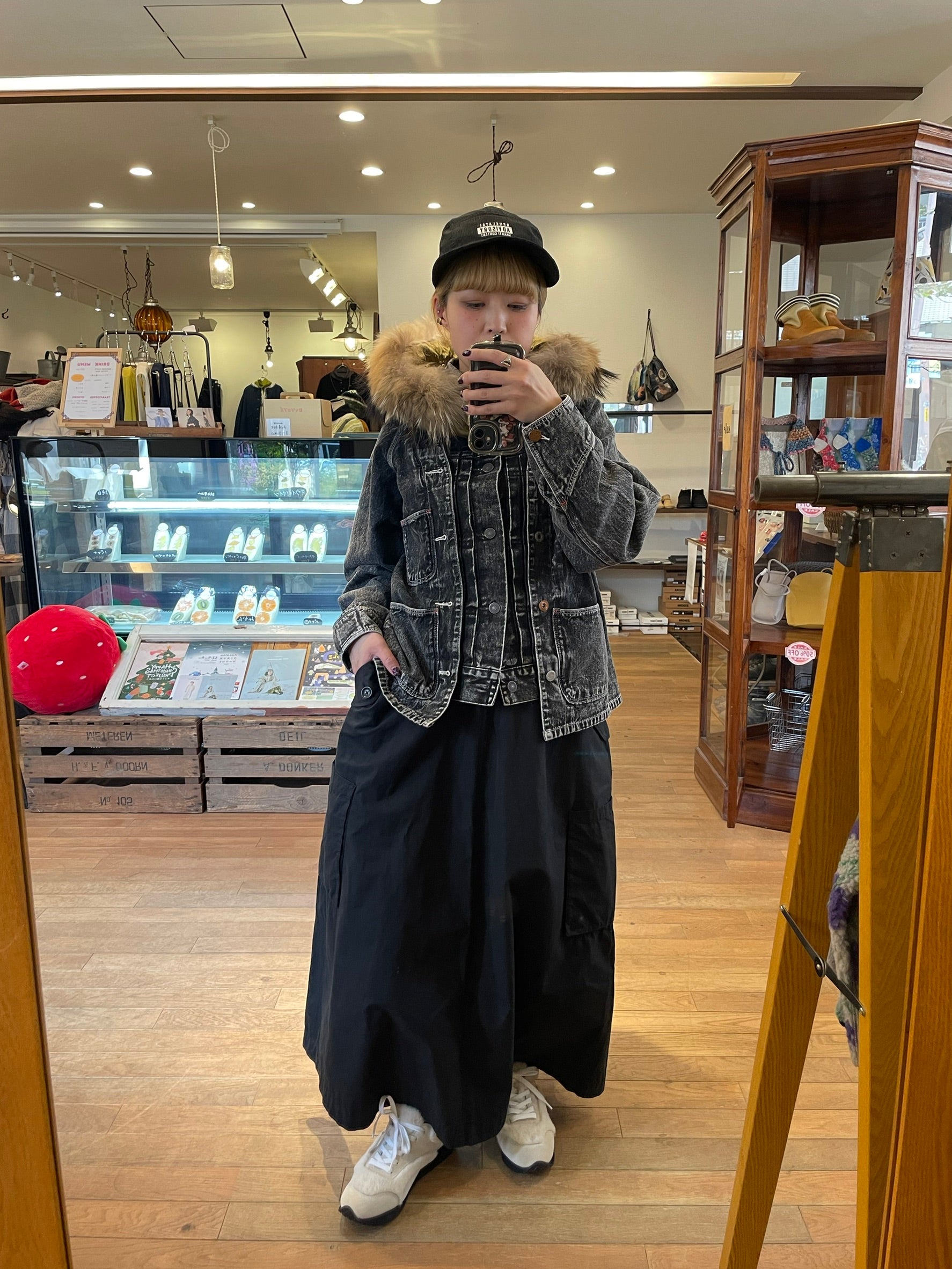 MARET/マレ ブラックデニムドッキングジャケット（BLACK）M25A25