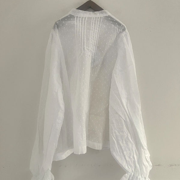 MARET/マレ   ムラ糸アンティークコスチュームブラウス（WHITE）M236S12