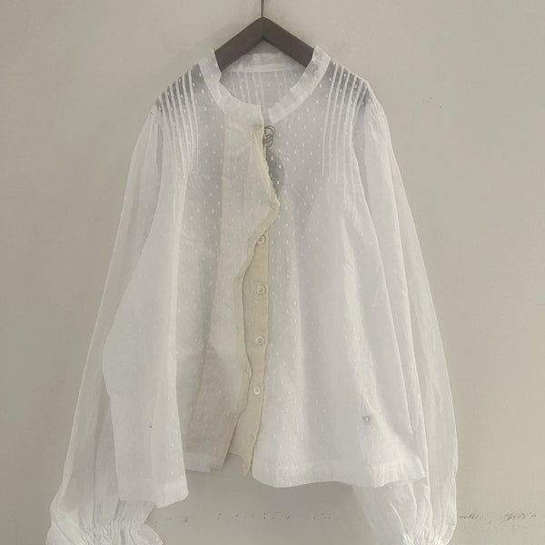 MARET/マレ   ムラ糸アンティークコスチュームブラウス（WHITE）M236S12