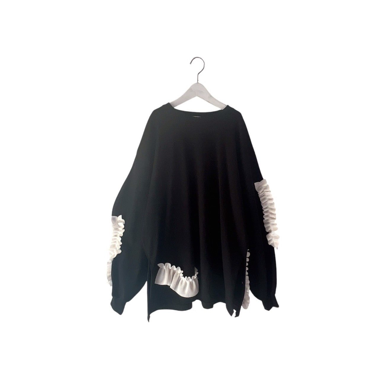 frankygrow/フランキーグロウ VARIOUS MESH FRILL TEE（BLACK