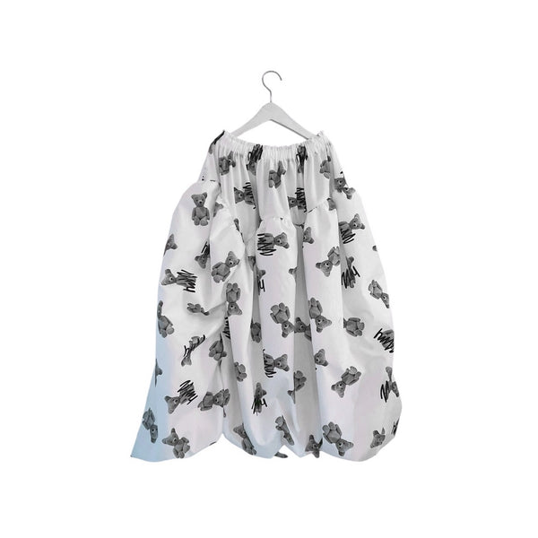 frankygrow/Franky Grow GRAFFITIED BEAR BALLOON SKIRT (WHITE) 25FWBT-388