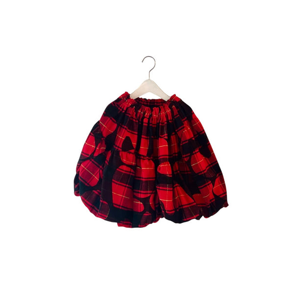 frankygrow/Franky Grow FORMED CHECK BALLOON SKIRT (black-red) 25FWBT-386