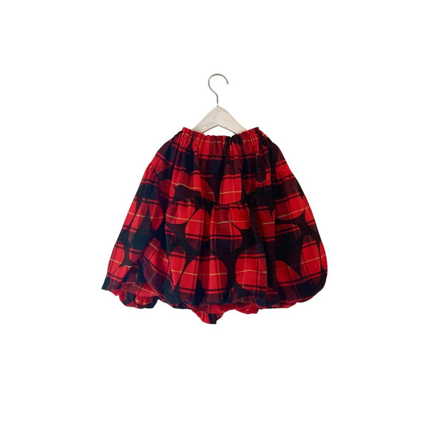 frankygrow/Franky Grow FORMED CHECK BALLOON SKIRT (black-red) 25FWBT-386