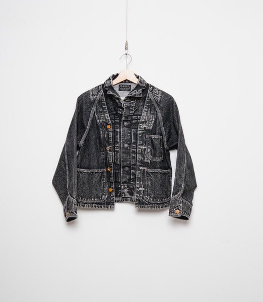 MARET/マレ ブラックデニムドッキングジャケット（BLACK）M25A25