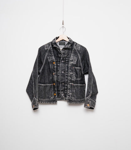 MARET/マレ  ブラックデニムドッキングジャケット（BLACK）M25A25