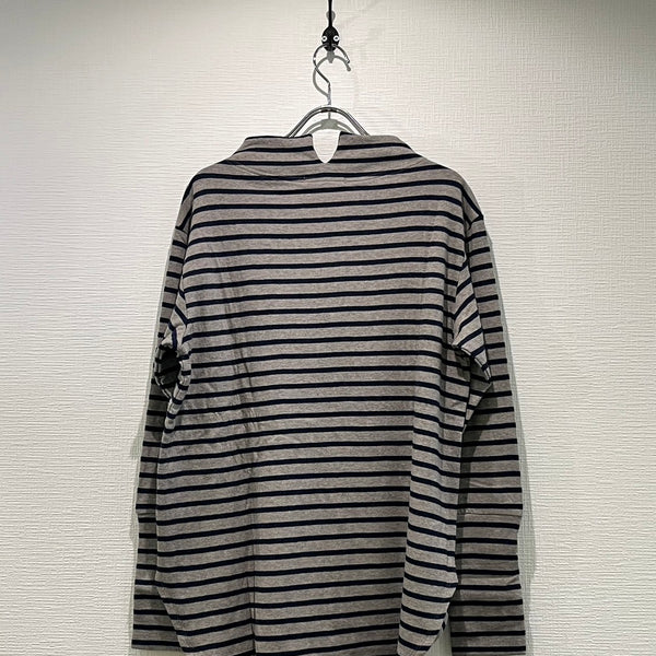 TANG/タング　BROS 接結　SUPIMA COTTON ボートネックカットソー（ベージュ×ネイビー）2225004