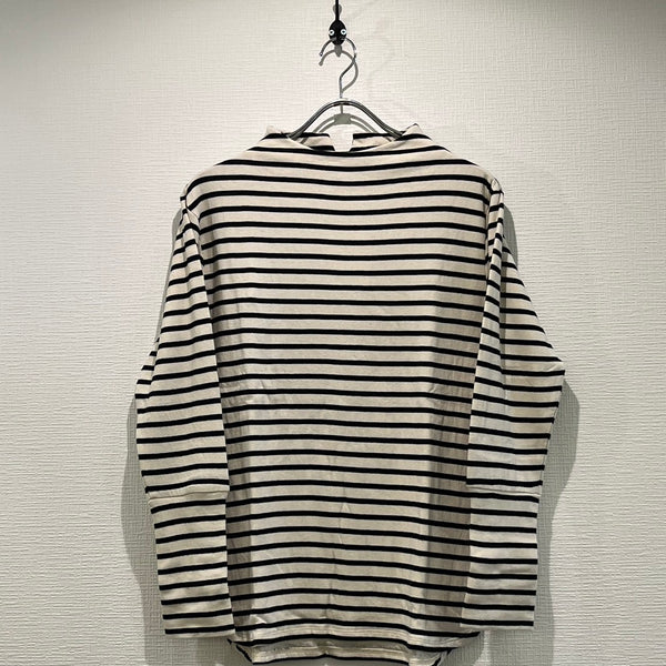 TANG/タング　BROS 接結　SUPIMA COTTON ボートネックカットソー（キナリ×ブラック）2225004