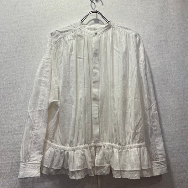 ESTROISLOSE Cotton striped ruffle hem blouse (off-white) EB25304