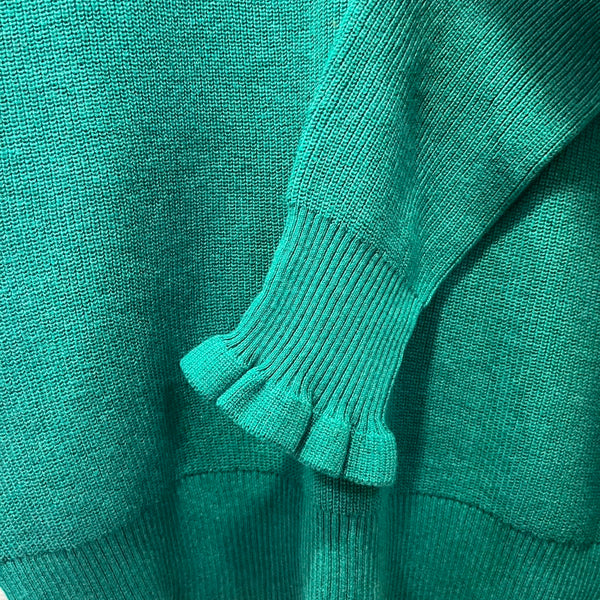 tumugu / Tumugu Random Rib Knit Frill High Neck (Green) TK19303b-WA