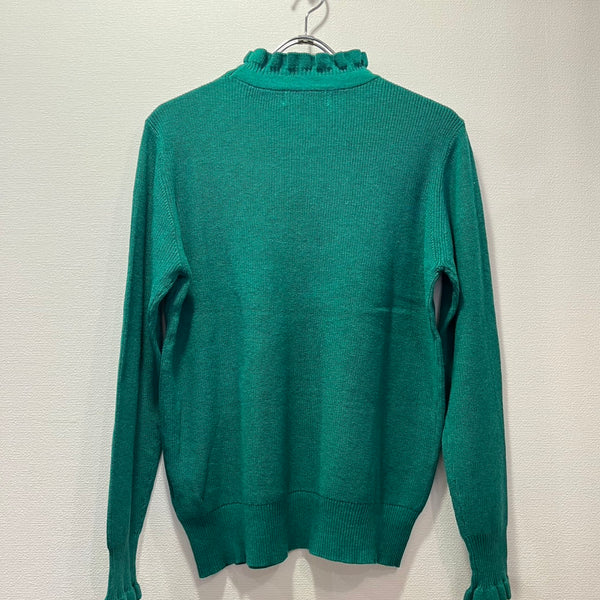 tumugu / Tumugu Random Rib Knit Frill High Neck (Green) TK19303b-WA