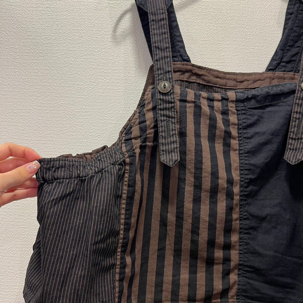 tumugu / Tumugu Denim x Hickory Stripe Bustier (Charcoal) TB25311