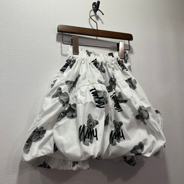 frankygrow/Franky Grow GRAFFITIED BEAR BALLOON SKIRT (WHITE) 25FWBT-388