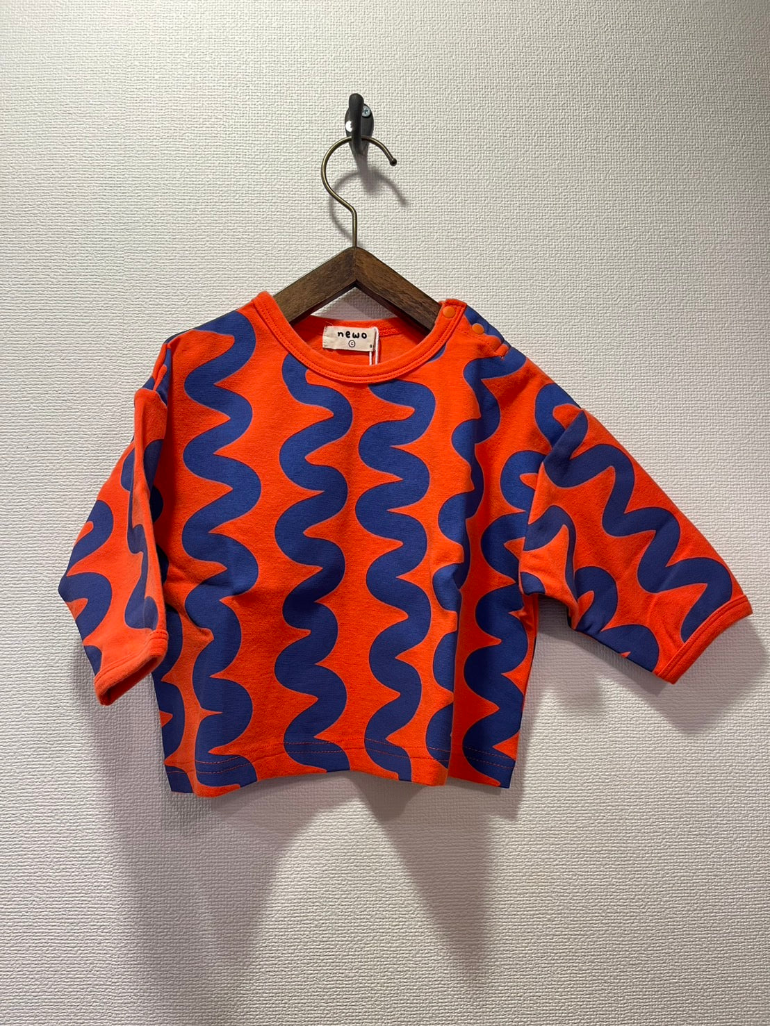 NEEDLE WORKS/NeWo Unewune pattern long sleeve T-shirt (RED) [3225401]