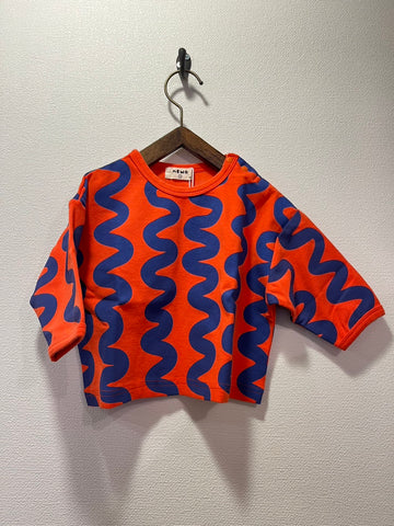 NEEDLE WORKS/NeWo Unewune pattern long sleeve T-shirt (RED) [3225401]