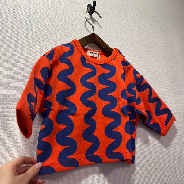 NEEDLE WORKS/NeWo Unewune pattern long sleeve T-shirt (RED) [3225401]