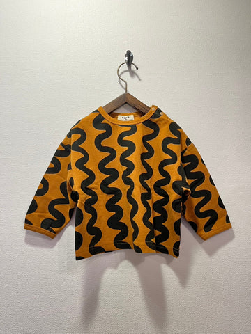 NEEDLE WORKS/NeWo Unewune pattern long sleeve T-shirt (BROWN) [3225401]