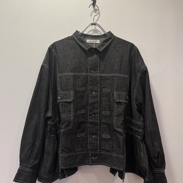 ESTROISLOSE Cotton linen light ounce denim jacket (black) EB25403