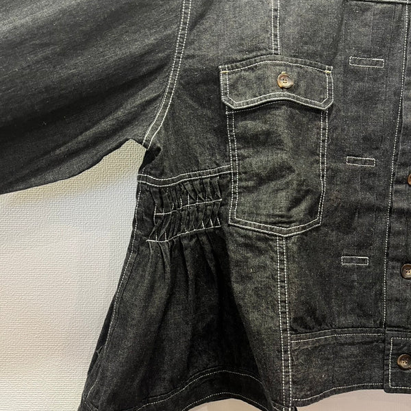 ESTROISLOSE Cotton linen light ounce denim jacket (black) EB25403