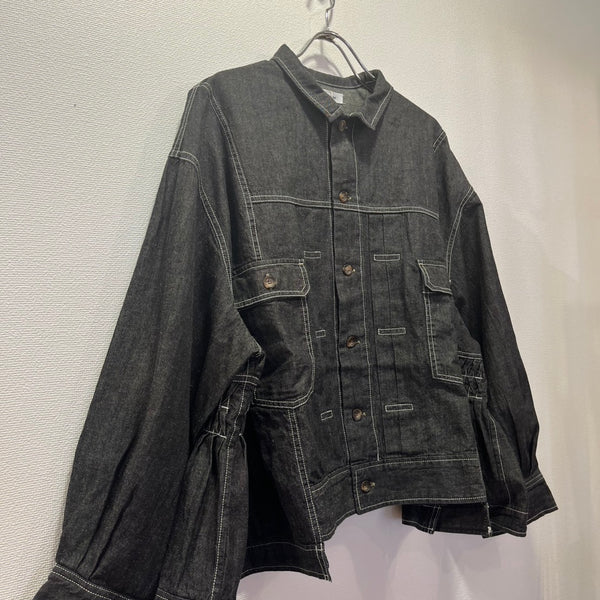 ESTROISLOSE Cotton linen light ounce denim jacket (black) EB25403