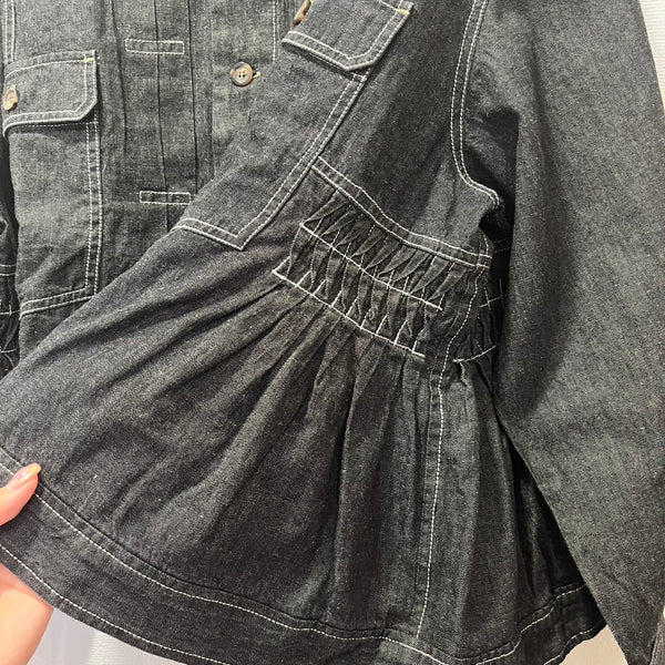 ESTROISLOSE Cotton linen light ounce denim jacket (black) EB25403