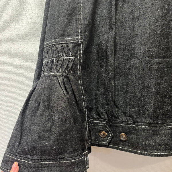 ESTROISLOSE Cotton linen light ounce denim jacket (black) EB25403