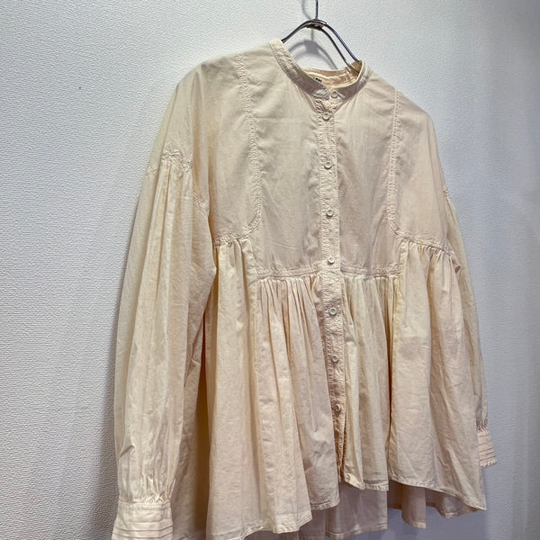 tumugu / tumugu fluffy cotton blouse (ivory) TB25402