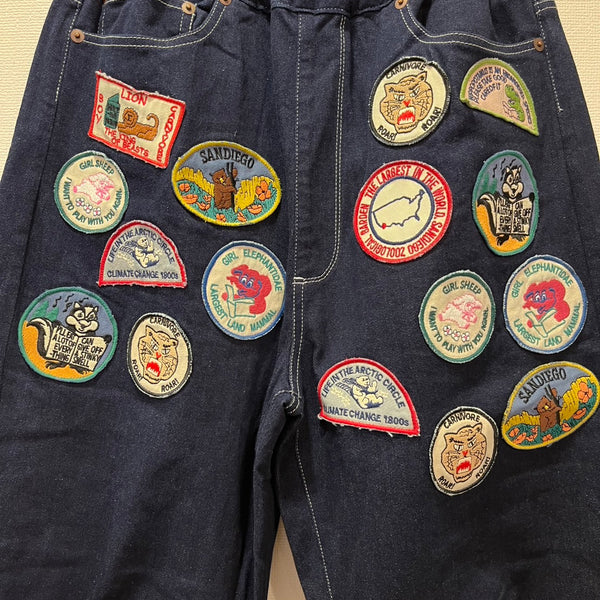 NEEDLE WORKS/ NEEDLE WORKS emblem curve denim pants (INDIGONAVY) [2225204W]