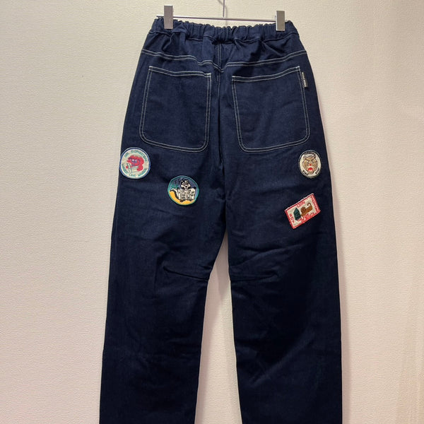 NEEDLE WORKS/ NEEDLE WORKS emblem curve denim pants (INDIGONAVY) [2225204W]