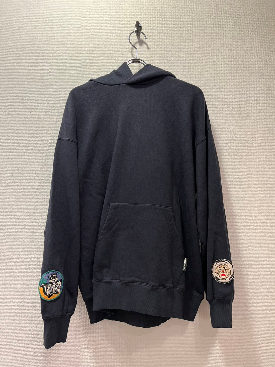 NEEDLE WORKS/ Needle Works WORKS Soft fleece patch hoodie (BLACK) [2225208W]