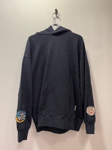 NEEDLE WORKS/ Needle Works WORKS Soft fleece patch hoodie (BLACK) [2225208W]