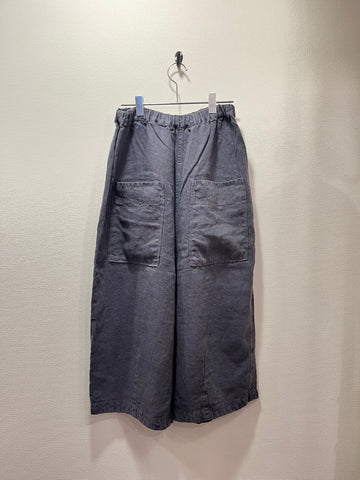 tumugu / Tumugu Soli linen 8/4 length pants (purple) TB20403a-WA