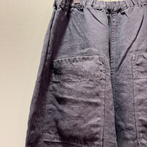 tumugu / Tumugu Soli linen 8/4 length pants (purple) TB20403a-WA