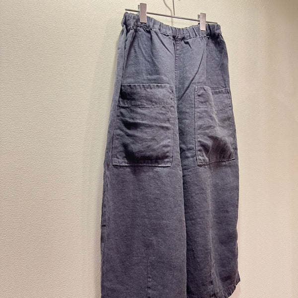 tumugu / Tumugu Soli linen 8/4 length pants (purple) TB20403a-WA