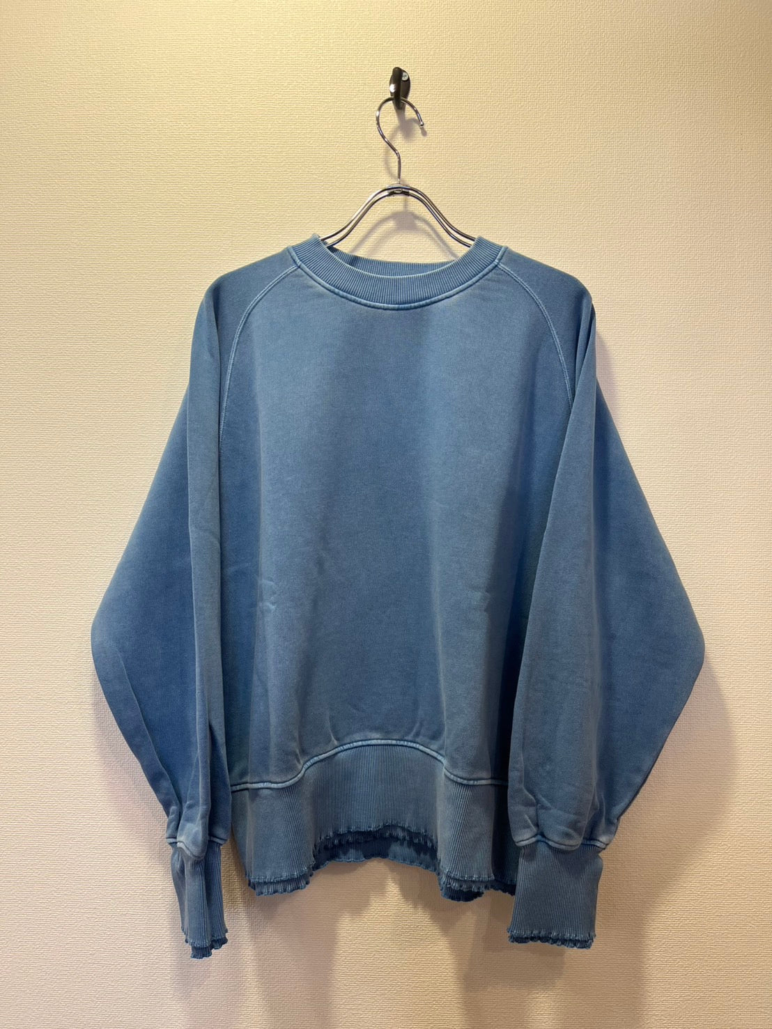 ESTROISLOSE Pigment fleece crew neck pullover (blue) EC24310-WA