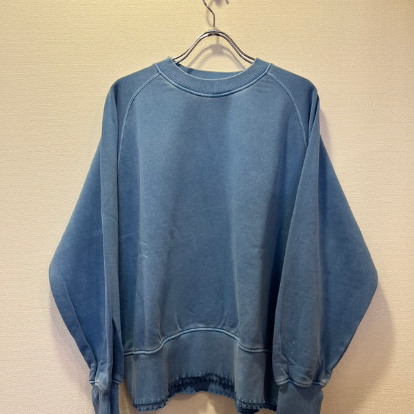 ESTROISLOSE Pigment fleece crew neck pullover (blue) EC24310-WA